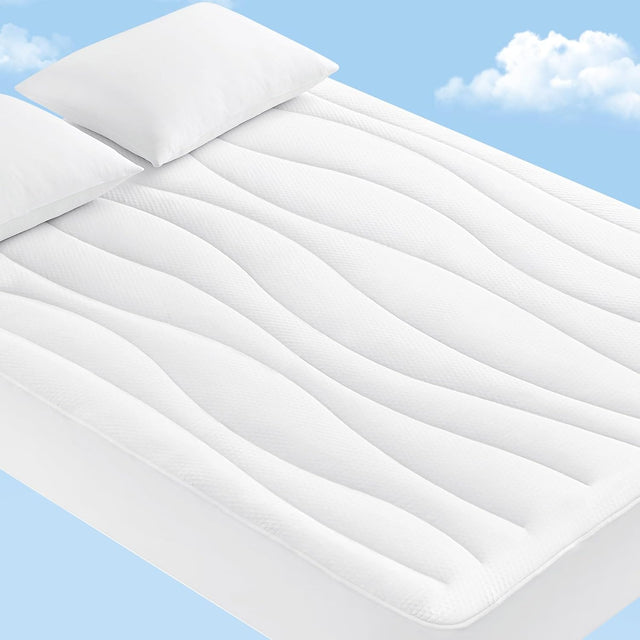 Cooling Mattress Pad King, Upgraded 3.0 + PCM Cooling Washable Mattress Protector for Hot Sleepers, White |