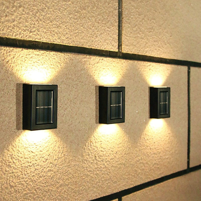 Solar-powered terrace wall light