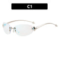 Ladies fashionable sunglasses in futuristic design with mirrored frame