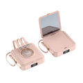 Compact power bank with integrated mirror and multifunction charging cable