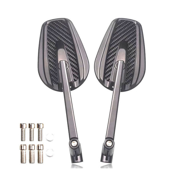 Motorcycle rearview mirror with modern design made of aluminum