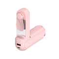 Unisex nan foldable handheld fan with built in USB power bank and compact mirror