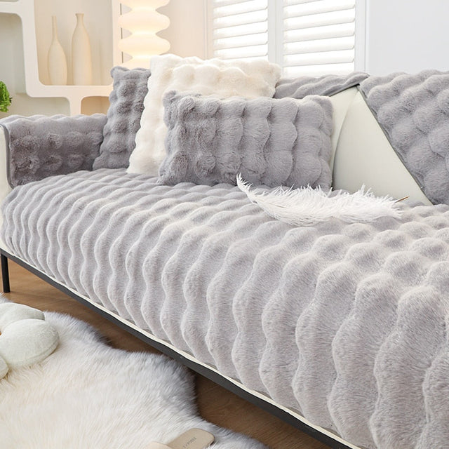 Snuggly Comfy Plush Sofa Cover |