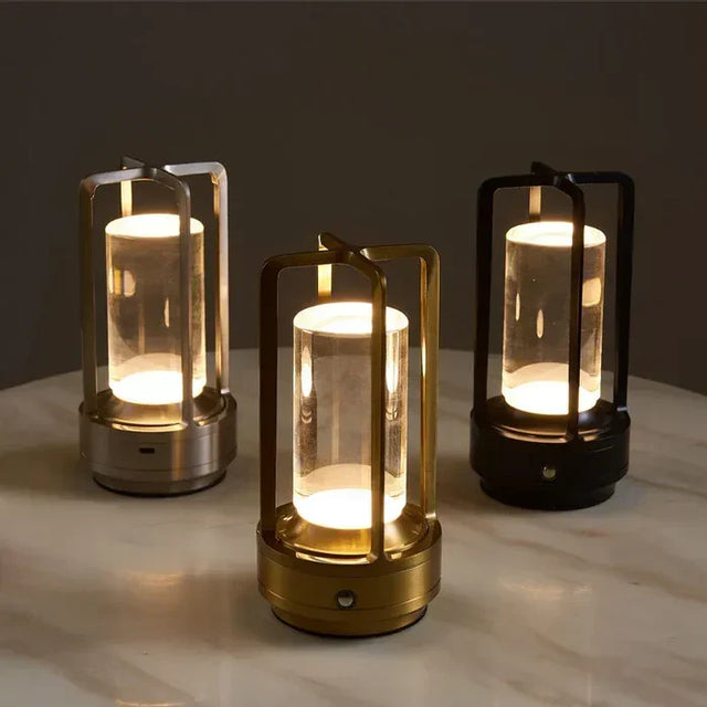 Warm LED Cordless Table Lamp – Battery Operated Nordic Design - LED with Touch Control, Suitable for Bedroom, Home, Outdoor - Ideal Night Light