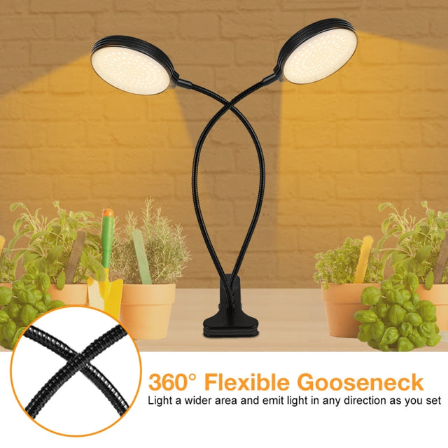 LED Plant Growth Lamps USB Remote Control Clip Waterproof Full Spectrum Natural White Seedling Plant Light, Power: 60W Four Head