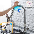 Kitchen faucet with pull-out and sensor