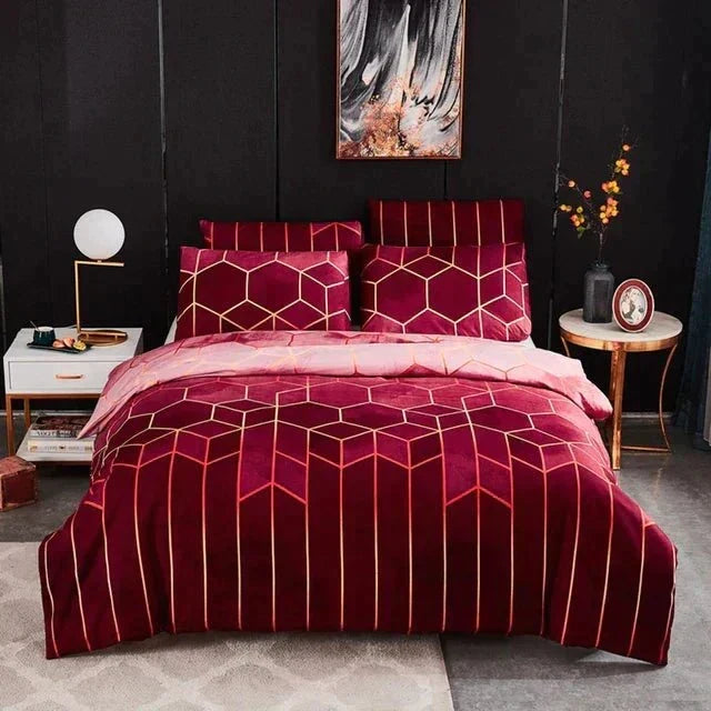Geometric Luxury Duvet Cover – Breathable & Cooling