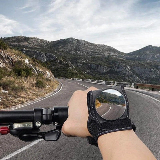 Cycling Wrist Rearview Mirror | Wide-Angle Safety Accessory | Adjustable & Lightweight