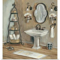 Elegant French Mirrored Bathroom - Canvas Wall Art Painting |