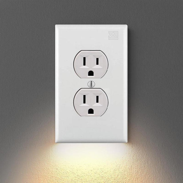 Outlet wall plate with LED night lights
