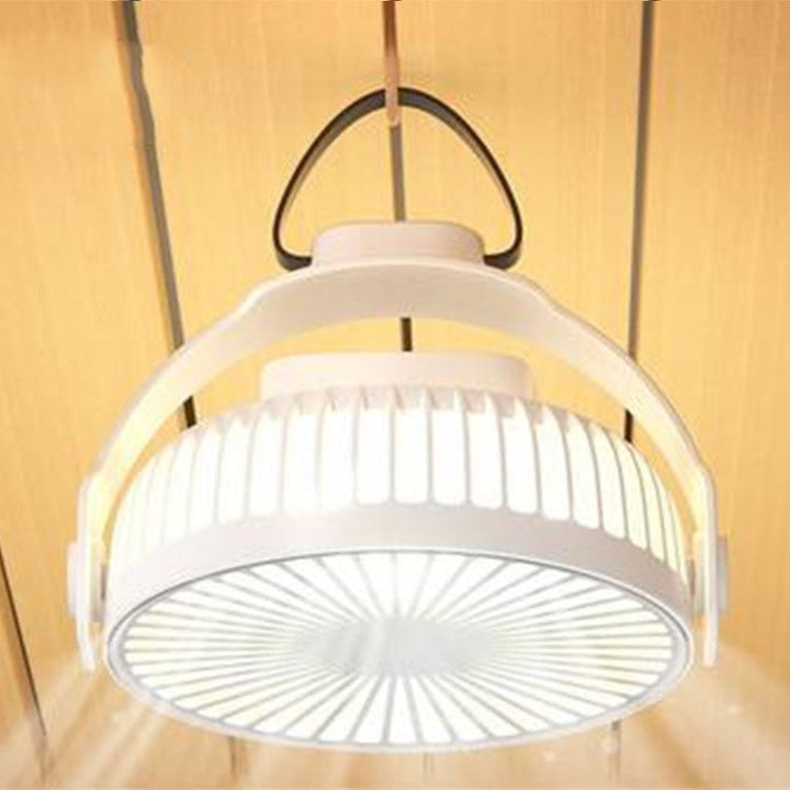 2-in-1 Rechargeable Portable Hanging / Desk Fan, with Night Light, 4 Adjustable Wind Speeds |