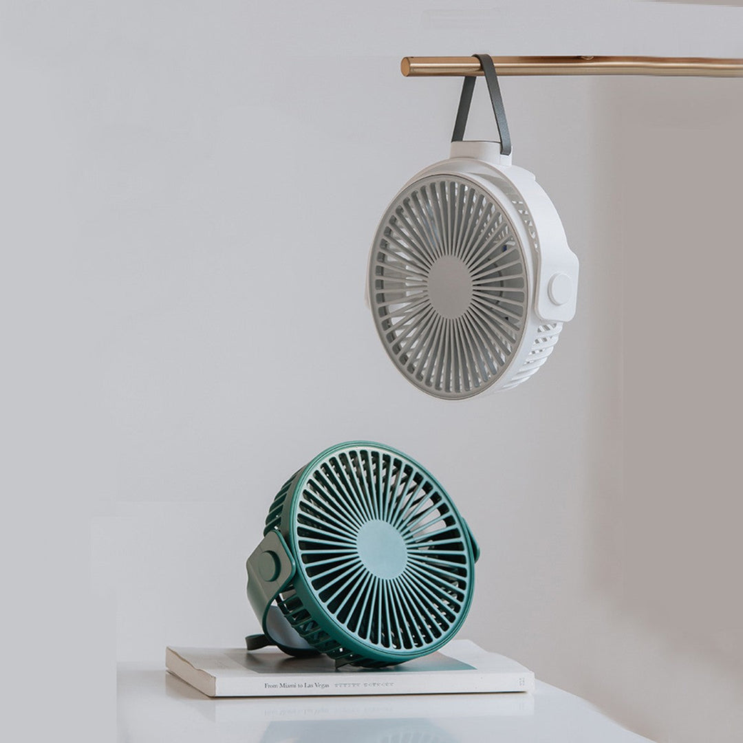 2-in-1 Rechargeable Portable Hanging / Desk Fan, with Night Light, 4 Adjustable Wind Speeds |