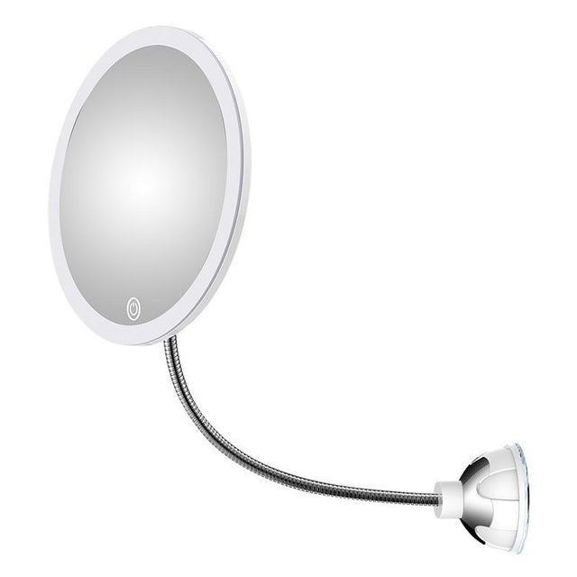 Makeup mirror with LED &amp; magnification - with suction cup and flexible arm |