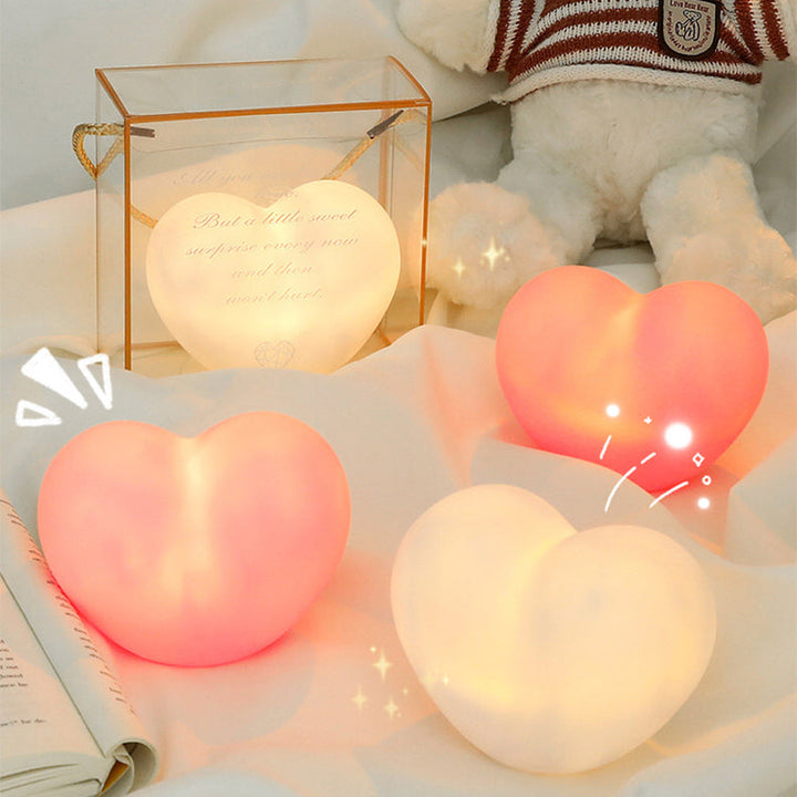 LuvSphere Silicone LED Night Light | Heart-Shaped Design | Table Lamp | Warm Mood Light | Decorative