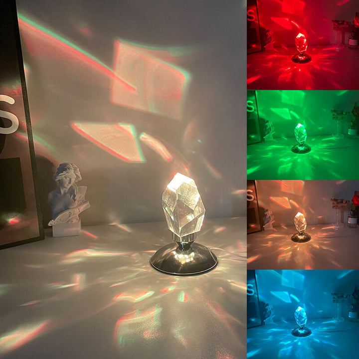 LuxorLite Diamond Crystal LED Table Lamp | Luxurious Mood Light | 3 or 16 color Change | Wireless Night Light