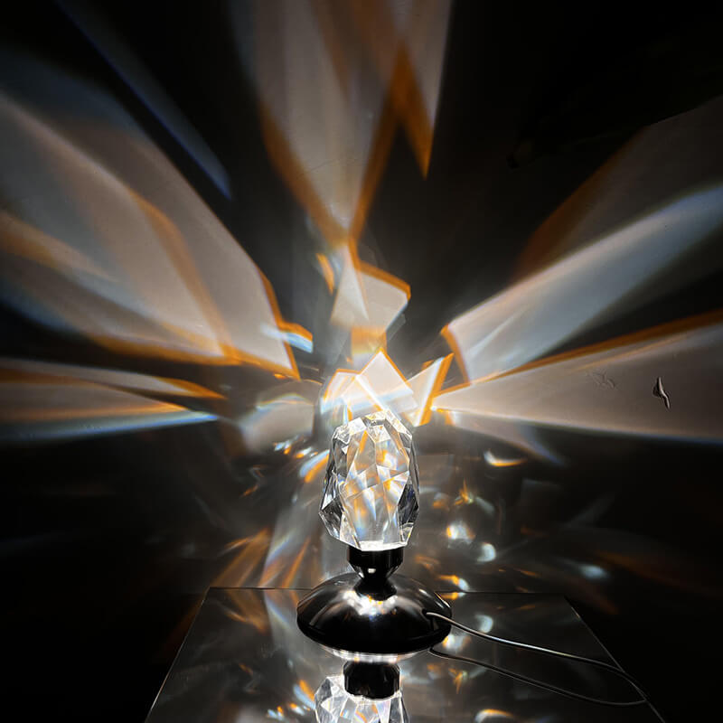 LuxorLite Diamond Crystal LED Table Lamp | Luxurious Mood Light | 3 or 16 color Change | Wireless Night Light