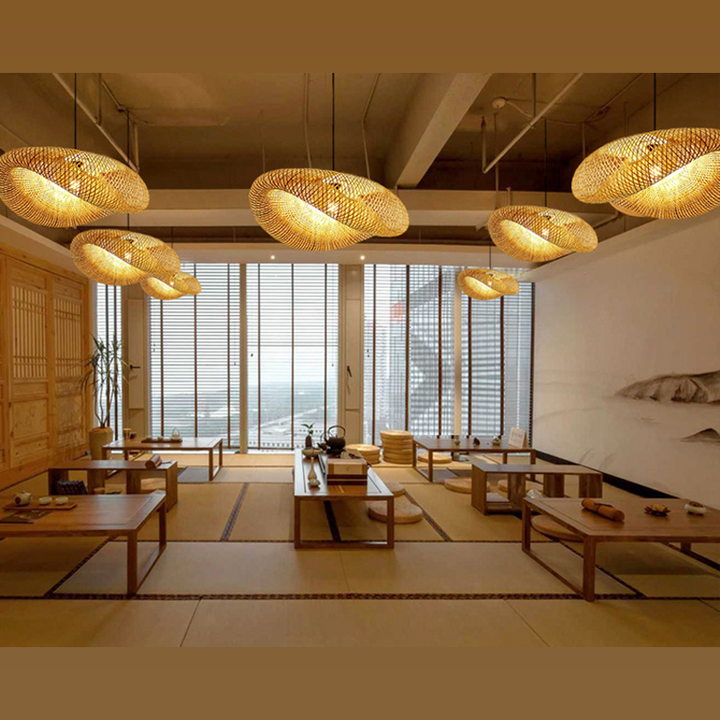 Rattan Woven Bamboo - Pendant Light - Led - Light