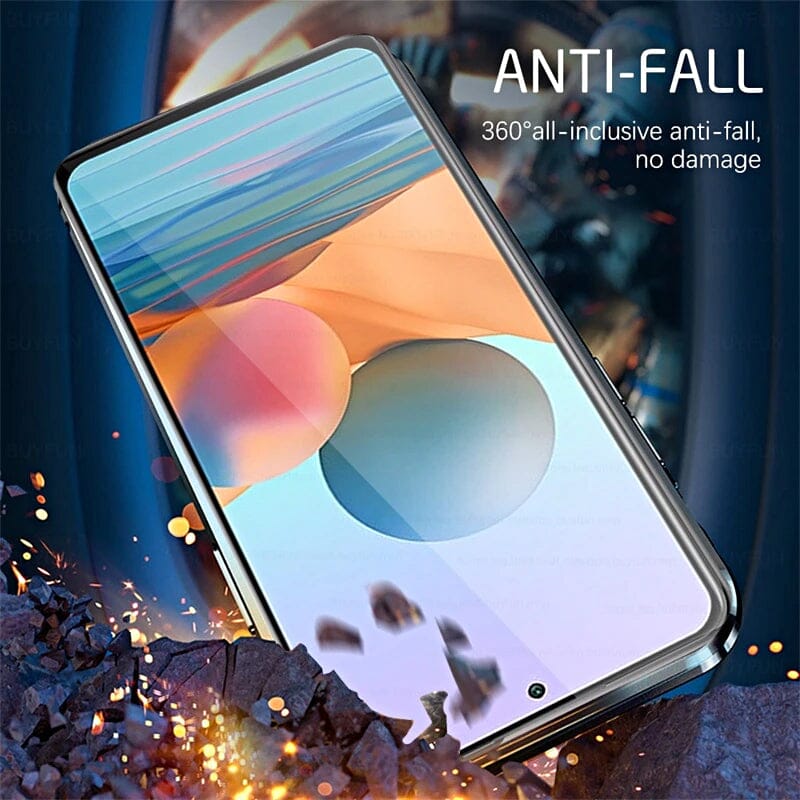 Magnetic tempered glass double-sided phone case for Samsung