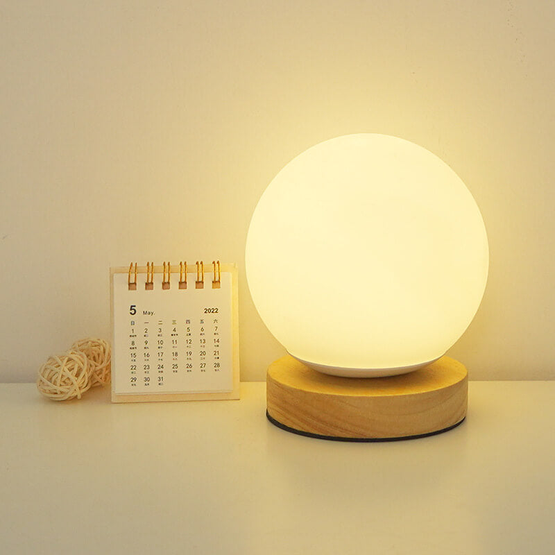 Modern Minimalistic Round USB Rechargeable LED Night Light Table Lamp
