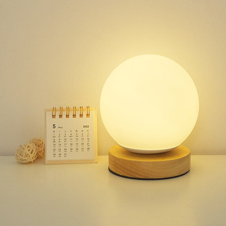 Modern Minimalistic Round USB Rechargeable LED Night Light Table Lamp