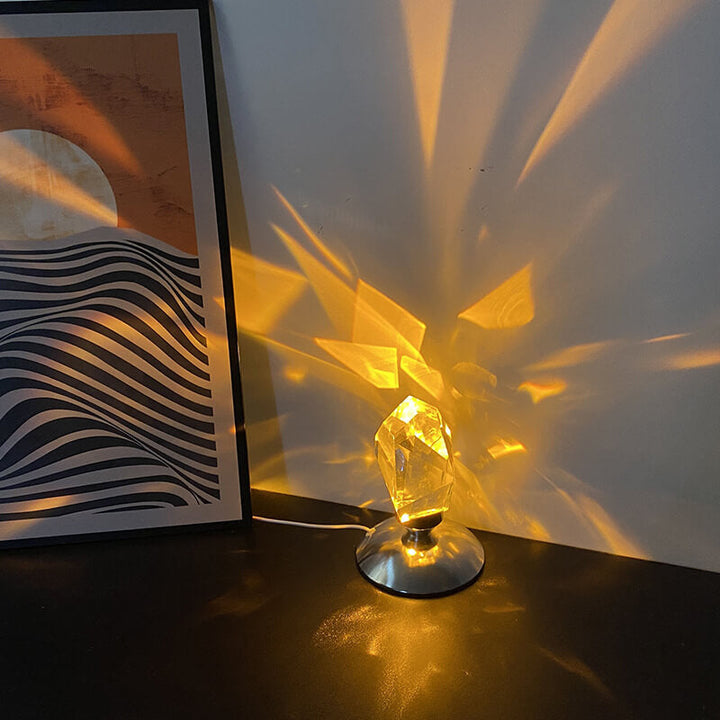 LuxorLite Diamond Crystal LED Table Lamp | Luxurious Mood Light | 3 or 16 color Change | Wireless Night Light