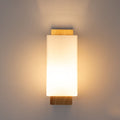 Modern minimalist solid wood square glass column 1-light wall sconces lamp
