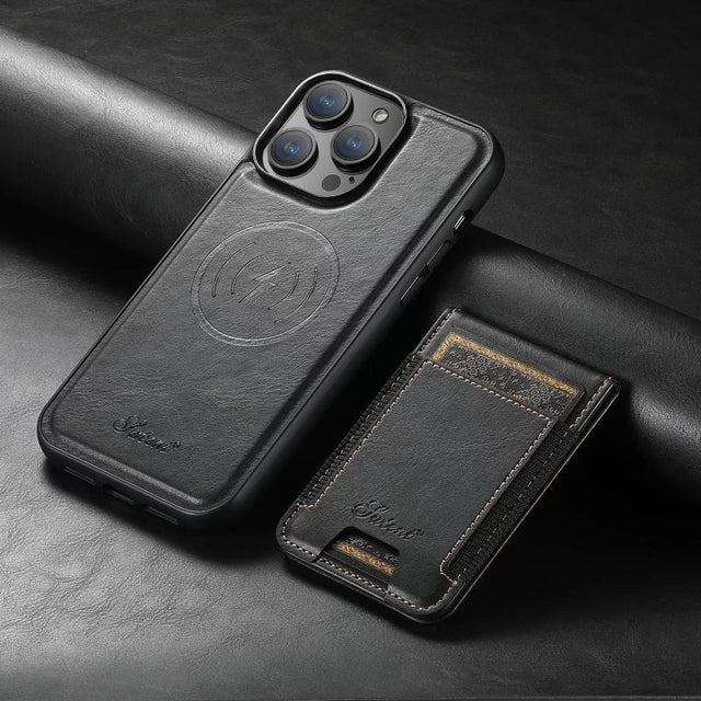 LuxCase Leather Phone Case with Card Slot and Stand – Compatible with iPhone |