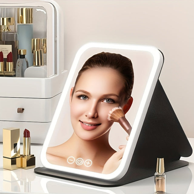 GlowMirror – LED Makeup Mirror with USB Charging