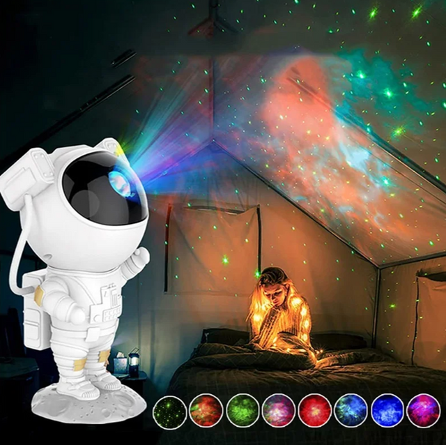 Astronaut Night Light Projector – LED Starry Sky Projector for Children's Room, Soothing Night Light with Galaxy and Space Projection, Dimmable and Adjustable |