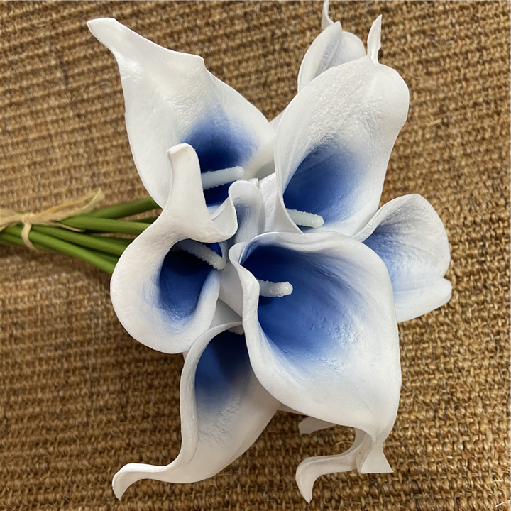 10 marine blue Calla lily PU Real Touch flowers wedding decoration bouquets table decoration artificial flowers home decor