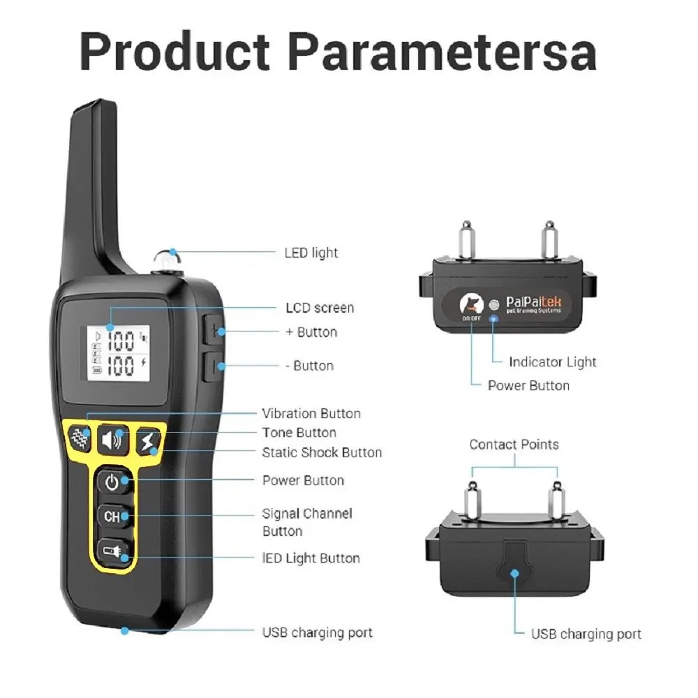 1000m Dog Training Collar – Waterproof, Rechargeable with Remote Control for Small, Medium &amp; Large Dogs
