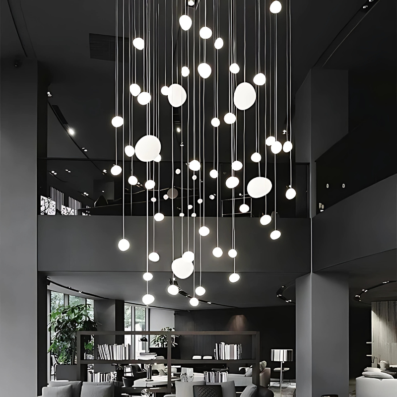 GloStone | Elegant Glass Pebble Pendant Light