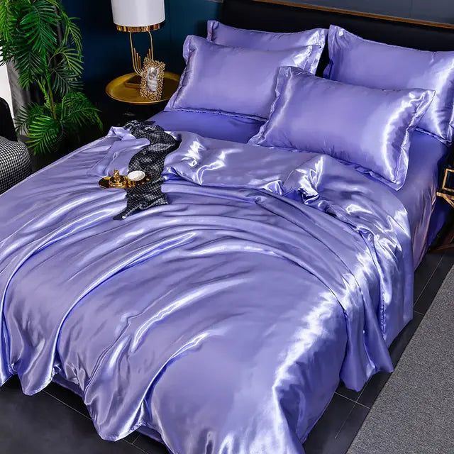 Luxury Solid Satin Duvet Cover - SilkSerenity