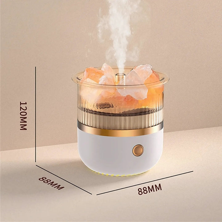 SereniGlow Crystal Salt Humidifier | USB Aroma Diffuser – Night Light &amp; Air Purifier – For Relaxation, Stress Relief &amp; Improved Air Quality