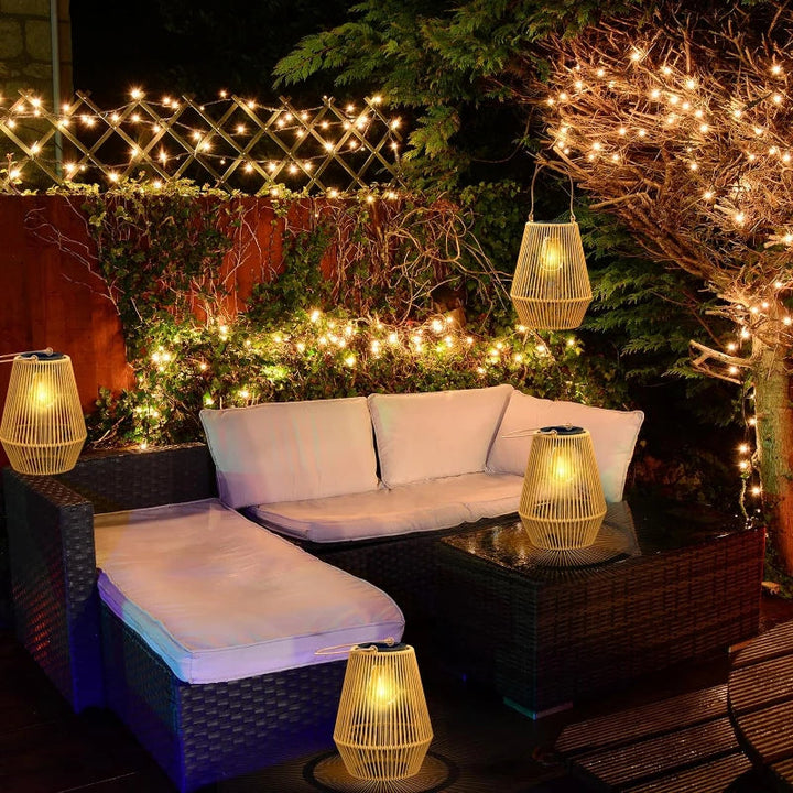 Solar Outdoor Handwoven Garden Lamps | Waterproof Landscape Light for Villa &amp; Terrace Decoration - Alpho