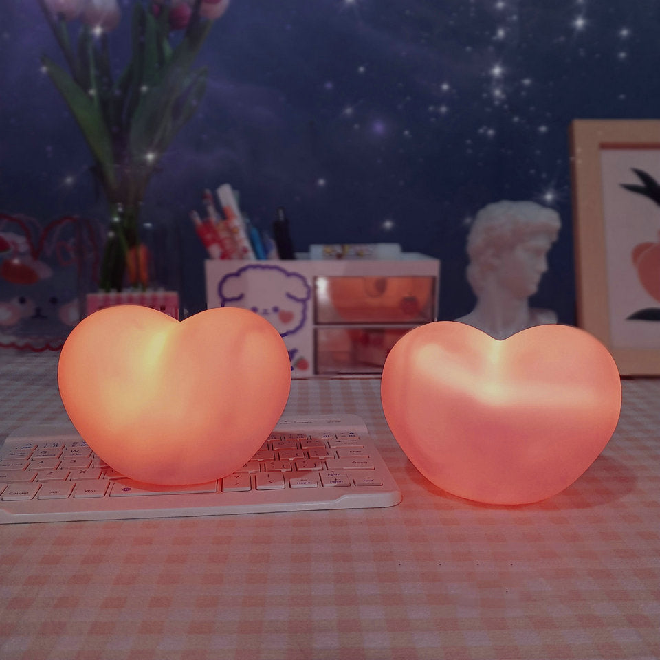 LuvSphere Silicone LED Night Light | Heart-Shaped Design | Table Lamp | Warm Mood Light | Decorative