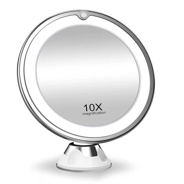 Lunora LED Makeup Mirror | 10x Magnification | 360° Rotatable | Compact & Travel-Friendly