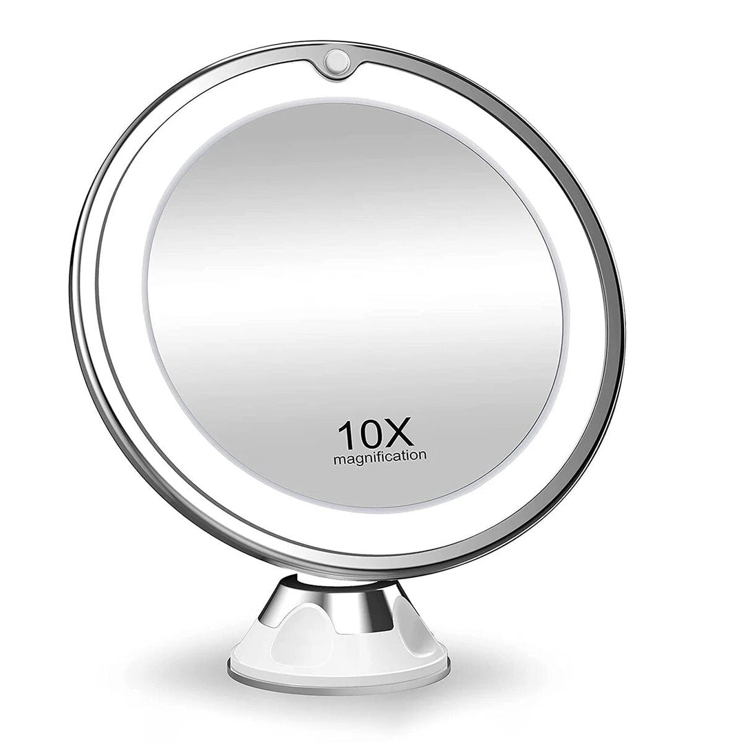Lunora LED Makeup Mirror | 10x Magnification | 360° Rotatable | Compact &amp; Travel-Friendly