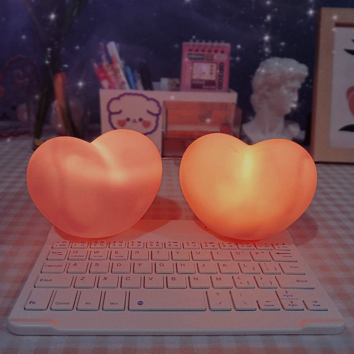 LuvSphere Silicone LED Night Light | Heart-Shaped Design | Table Lamp | Warm Mood Light | Decorative