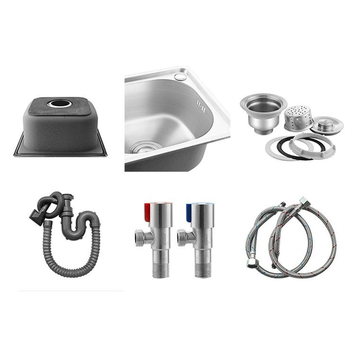 Modern bar prep mirror stainless steel with faucet workstation strip