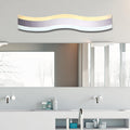 Wavy LED Bathroom Light Acrylic Single Light Minimalism Anti-Fog Makeup Mirror Light in Warm/White, 16"/19.5" Wide