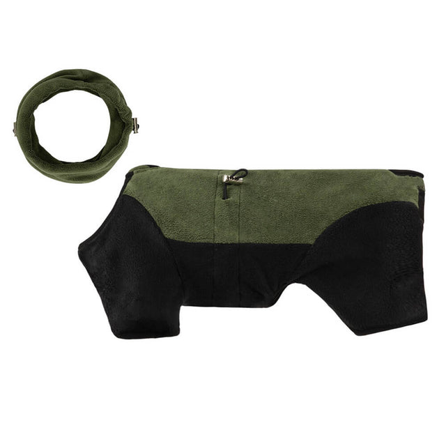 Full Protection Polar Fleece Dog Overall with Removable Collar