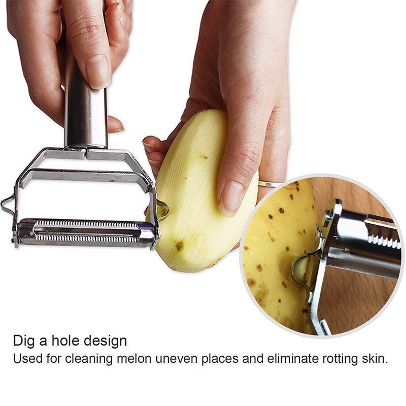 Ultra-sharp stainless steel multifunctional vegetable peeler &amp; julienne cutter