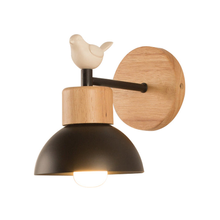 NordicDome - Metal and Wood Wall Lamp with Bird for the Children&
