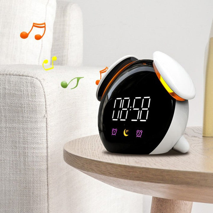 Digital Rechargeable Alarm Clock, with colorful Light, Night Light, Clear Time Display, Multiple Ringtones &amp; Modes
