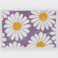 Feblilac Sweet Daisy Bath Mat, Purple Flower Carpet Bathroom