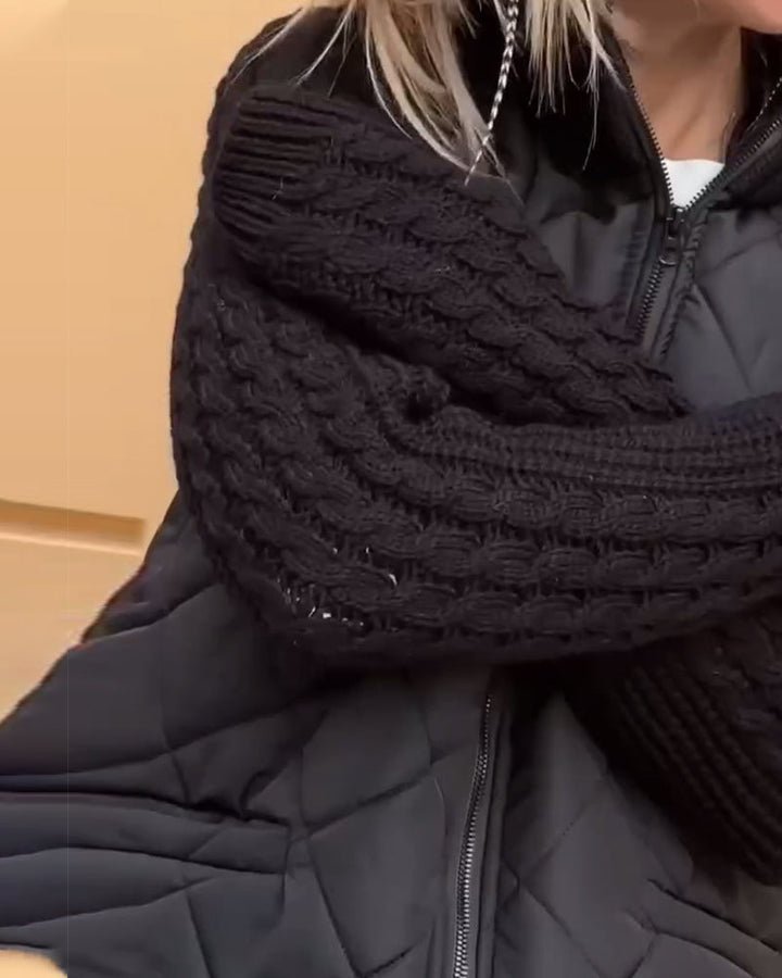 Solid color High Collar Zipper Coat