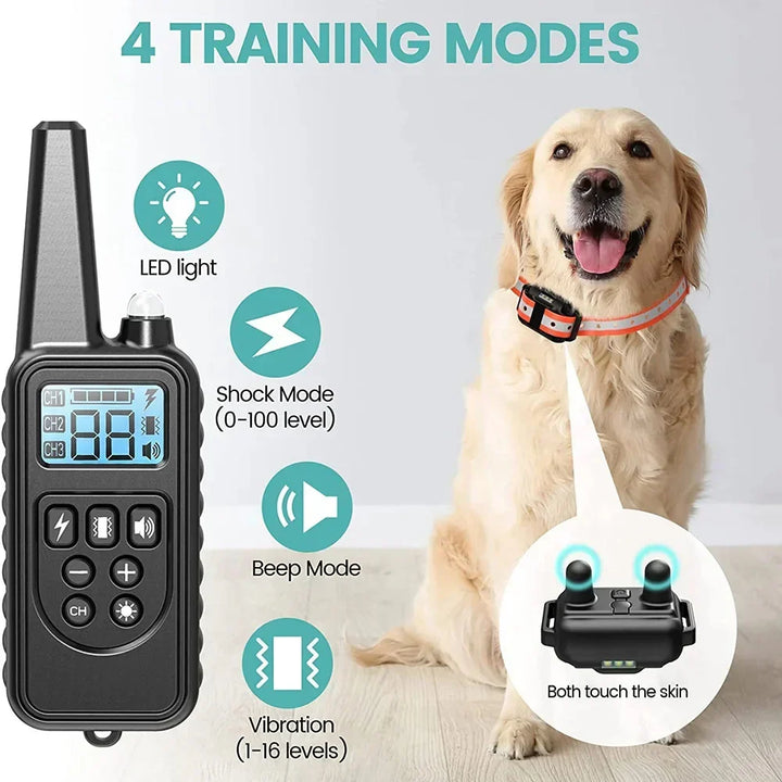 800M Rechargeable Electric Dog Training Collar | Waterproof, Remote Control &amp; Ideal for Effective Dog Training