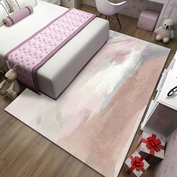 Simple Living Room Mirror Multi-colored Geometric Print Indoor Rug Synthetic Non-Slip Backing Stain-Resistant Rug |
