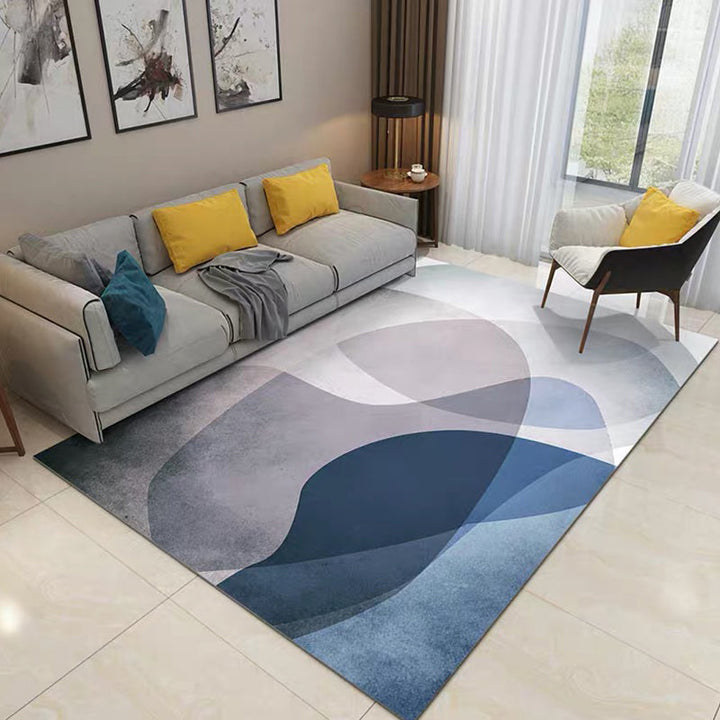 Simple Living Room Mirror Multi-colored Geometric Print Indoor Rug Synthetic Non-Slip Backing Stain-Resistant Rug |